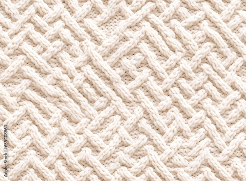 White knitted fabric as background, top view. SEAMLESS PATTERN. SEAMLESS WALLPAPER. Created with Generative AI technology.