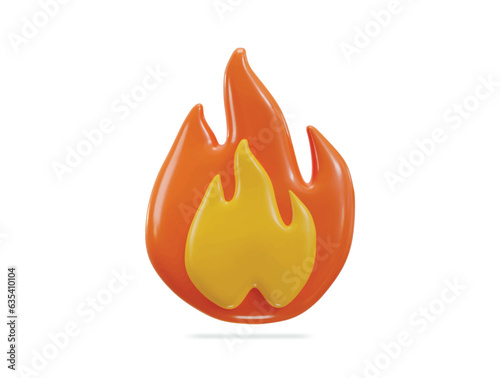 3d fire icon vector illustration