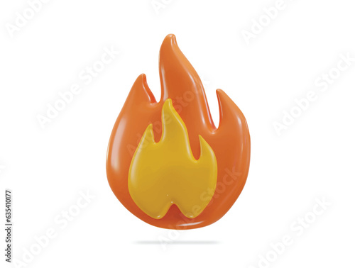 3d fire icon vector illustration