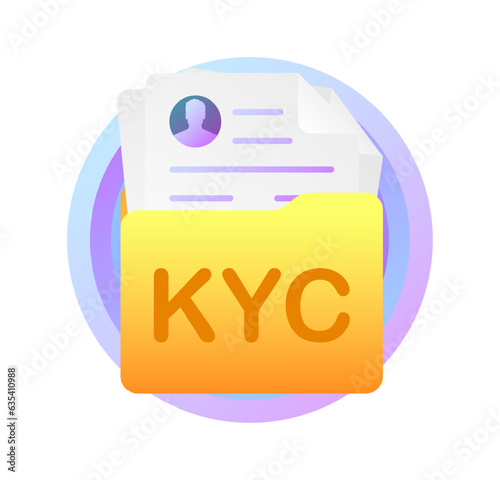 KYS icon. Flat, color, identity confirmation, person identification. Vector icon photo