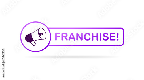 Franchise sign. Flat, purple, franchise icon, business proposal. Vector icon