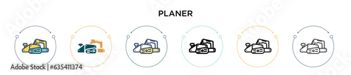 Planer icon in filled, thin line, outline and stroke style. Vector illustration of two colored and black planer vector icons designs can be used for mobile, ui, web