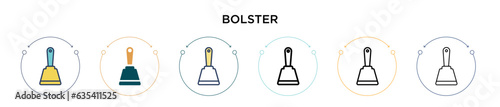 Bolster icon in filled, thin line, outline and stroke style. Vector illustration of two colored and black bolster vector icons designs can be used for mobile, ui, web