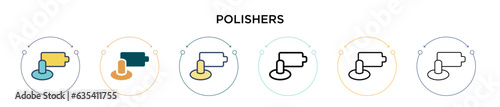 Polishers icon in filled, thin line, outline and stroke style. Vector illustration of two colored and black polishers vector icons designs can be used for mobile, ui, web