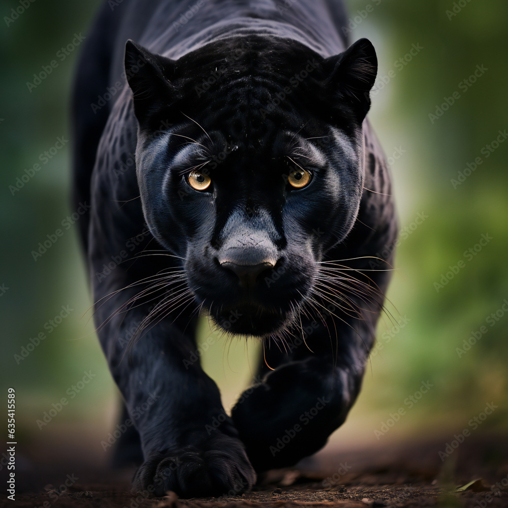 portrait of a black cat, generative ai