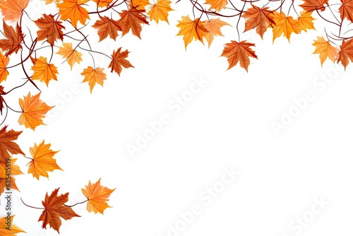 Abstract red maple leaf. Beautiful autumn nature on white background. Artistic fall design with copy space