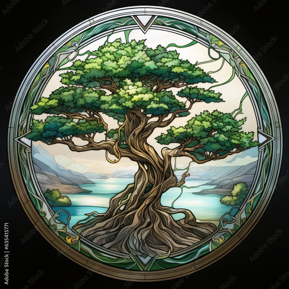 Bonsai, Bonsai tree, Bonsai sign, Bonsai wreath sign, wreath sign