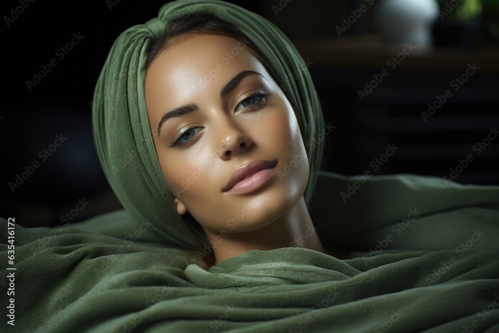 Trying out a celebrity-endorsed spa treatment - stock photo concepts Trying out a celebrity-endorsed spa treatment - stock photo concepts