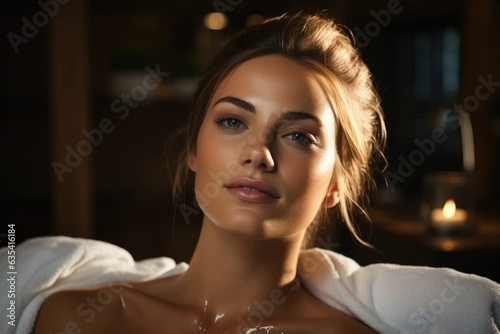 Trying out a celebrity-endorsed spa treatment - stock photo concepts