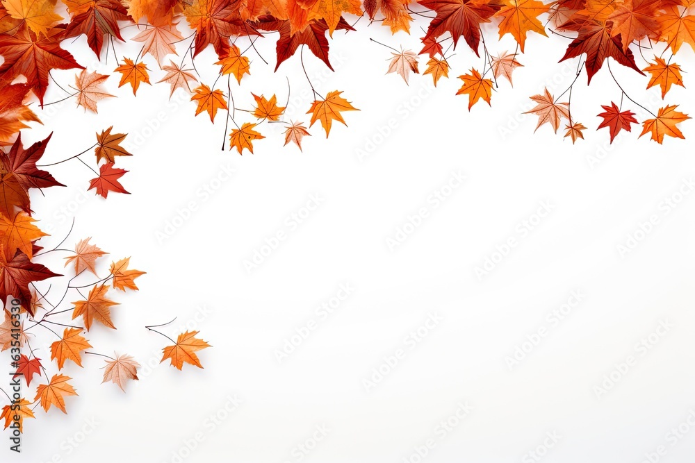Abstract red maple leaf. Beautiful autumn nature on white background. Artistic fall design with copy space Abstract red maple leaf. Beautiful autumn nature on white background. Artistic fall design with copy space
