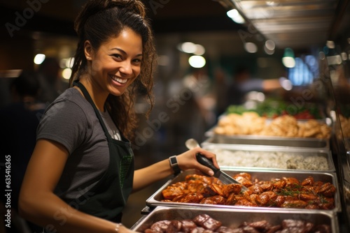 Trying out different cuisines at Grand Central Market - stock photo concepts