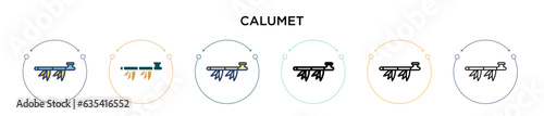 Calumet icon in filled  thin line  outline and stroke style. Vector illustration of two colored and black calumet vector icons designs can be used for mobile  ui  web