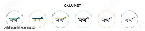 Calumet icon in filled, thin line, outline and stroke style. Vector illustration of two colored and black calumet vector icons designs can be used for mobile, ui, web