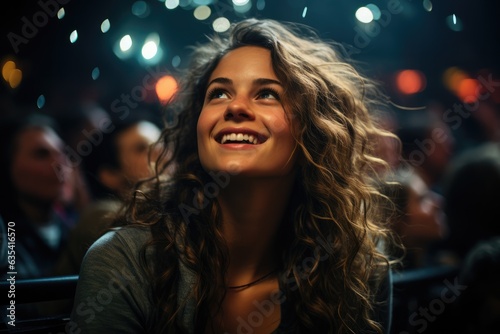Vivid Amazement Person witnessing a breathtaking performance - stock photo concepts