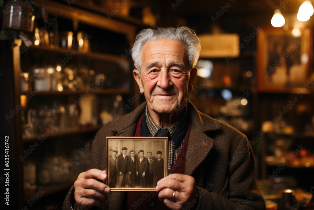 Wistful Nostalgia Elderly person - stock photo concepts