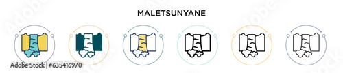 Maletsunyane icon in filled, thin line, outline and stroke style. Vector illustration of two colored and black maletsunyane vector icons designs can be used for mobile, ui, web photo