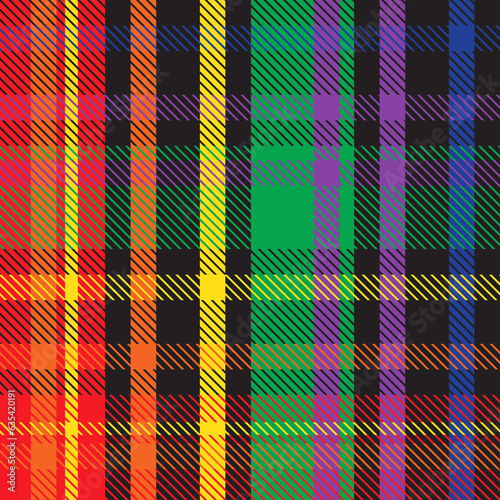 Rainbow plaid. Seamless tartan pattern. Cell. Suitable for fashion textiles and graphics, packaging. the Madras palette. 