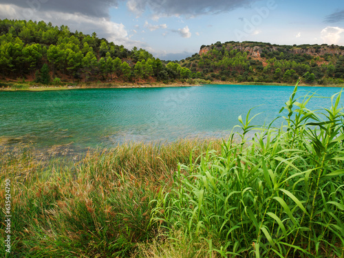 Almagro, Spain - August 31, 2021. Las Lagunas de Ruidera Natural Park.