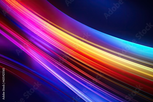 Leinwand Poster Energetic abstract highway with neon bursts, showcasing movement and speed
