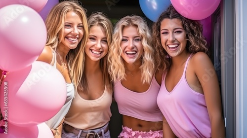 Happy young woman at a birt...