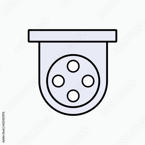 CCTV Icon. Observe, Observation Equipment. Surveillance Media Symbol.    