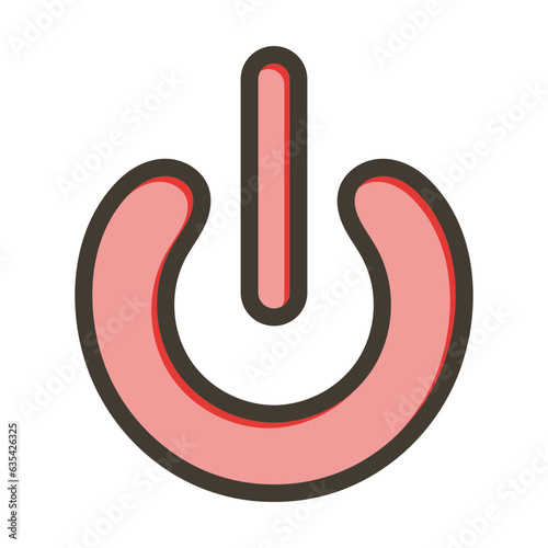 Turn On  Vector Thick Line Filled Colors Icon Design Vector Thick Line Filled Colors Icon Design