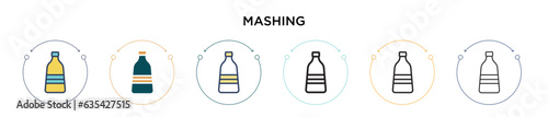 Mashing icon in filled, thin line, outline and stroke style. Vector illustration of two colored and black mashing vector icons designs can be used for mobile, ui, web