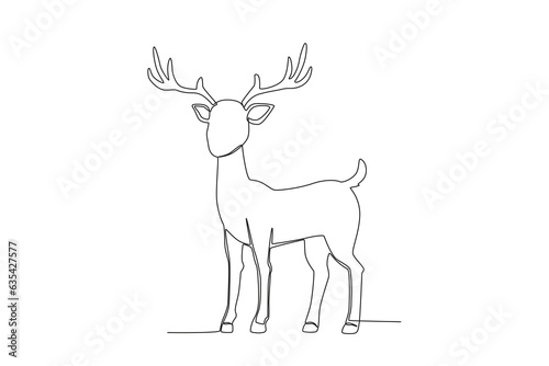 One line drawing of a Deer. Trendy continuous line vector design graphic illustration Vector Format 