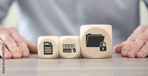 Tableau sur toile Concept of data protection