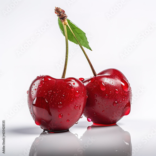 cherries on a white background