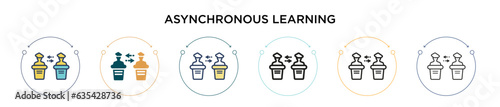 Asynchronous learning icon in filled, thin line, outline and stroke style. Vector illustration of two colored and black asynchronous learning vector icons designs can be used for mobile, ui, web