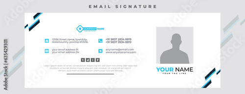 Vector modern email signature design, modern creative email signature design, Corporate mail business email signature banner, Email signature vector file	