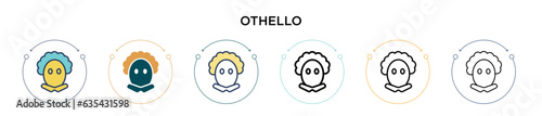 Othello icon in filled, thin line, outline and stroke style. Vector illustration of two colored and black othello vector icons designs can be used for mobile, ui, web