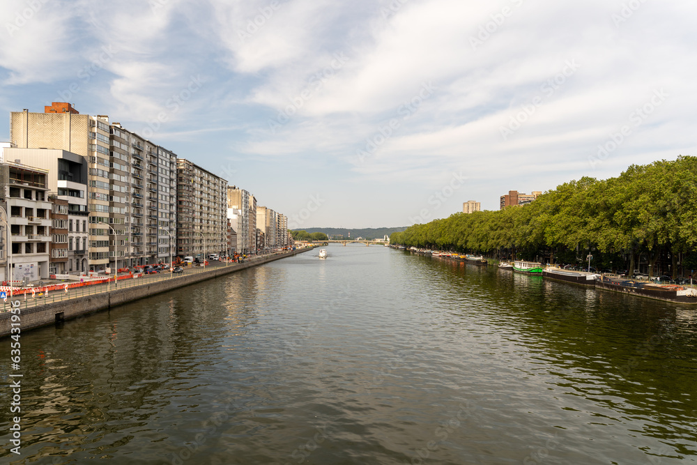 Urban Serenity: Meuse River and Cityscape Harmony in Liège, Belgium