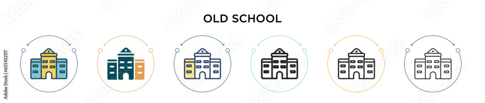 Ols Icon Old school icon in filled, thin line, outline and stroke style. Vector ...