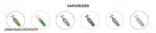 Vaporizer icon in filled, thin line, outline and stroke style. Vector illustration of two colored and black vaporizer vector icons designs can be used for mobile, ui, web