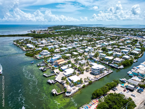 Aerial view of Tavernier key island in the Florida Keys