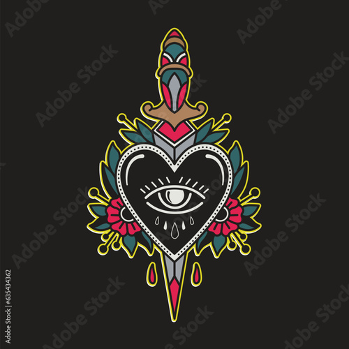 Old school ouija tattoo vector design