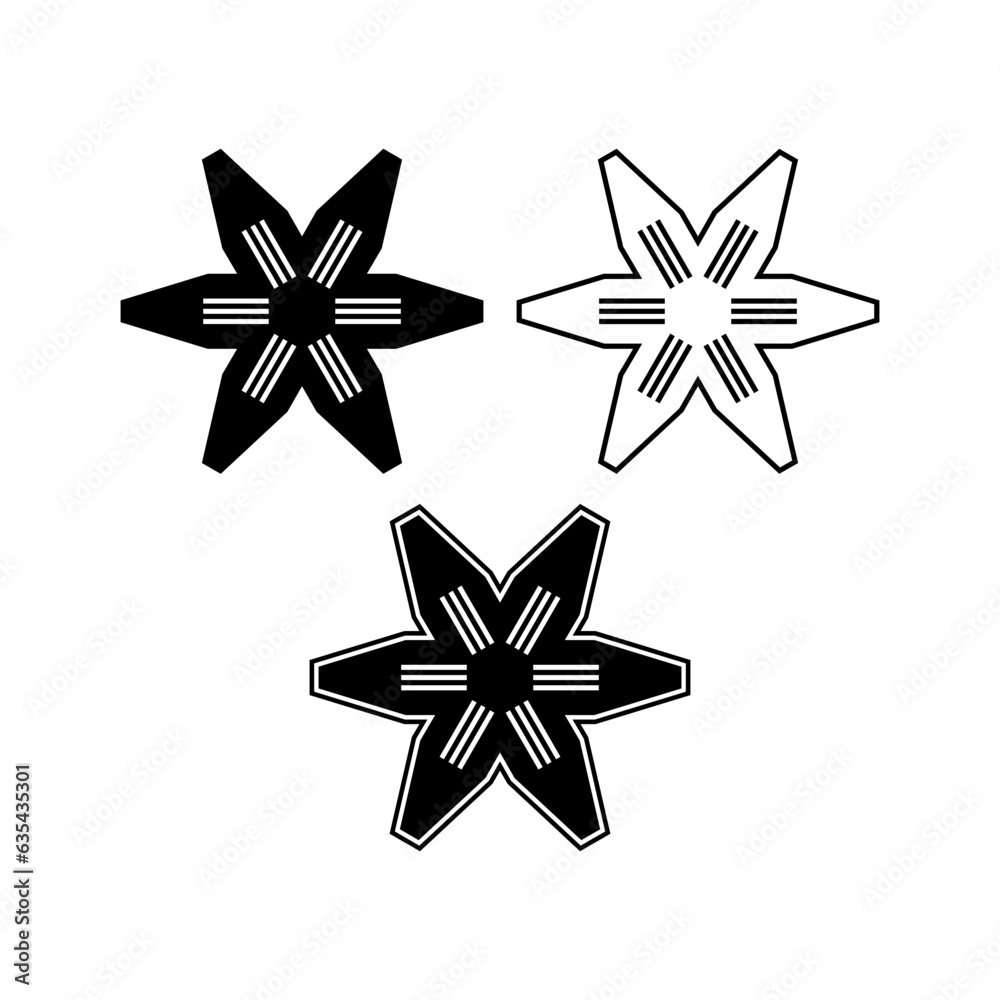 Obraz premium Six rays star shape logo. Abstract vector sign