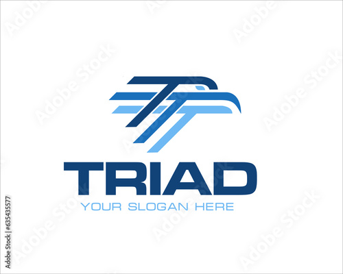 3 t triad eagle logo designs for travel or transportation and technology logo designs