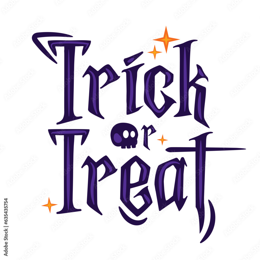 Trick or treat illustration vector perfect for halloween Trick or treat illustration vector perfect for halloween
