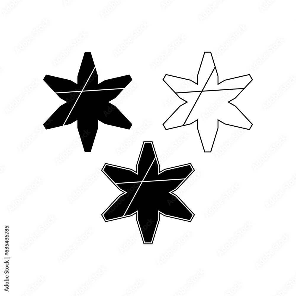 Obraz premium Six rays star shape logo. Abstract vector sign