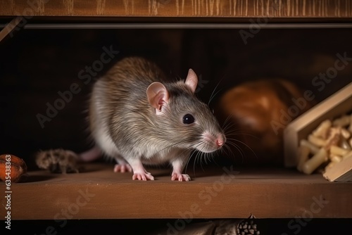Small brown rat wildlife. Generate AI