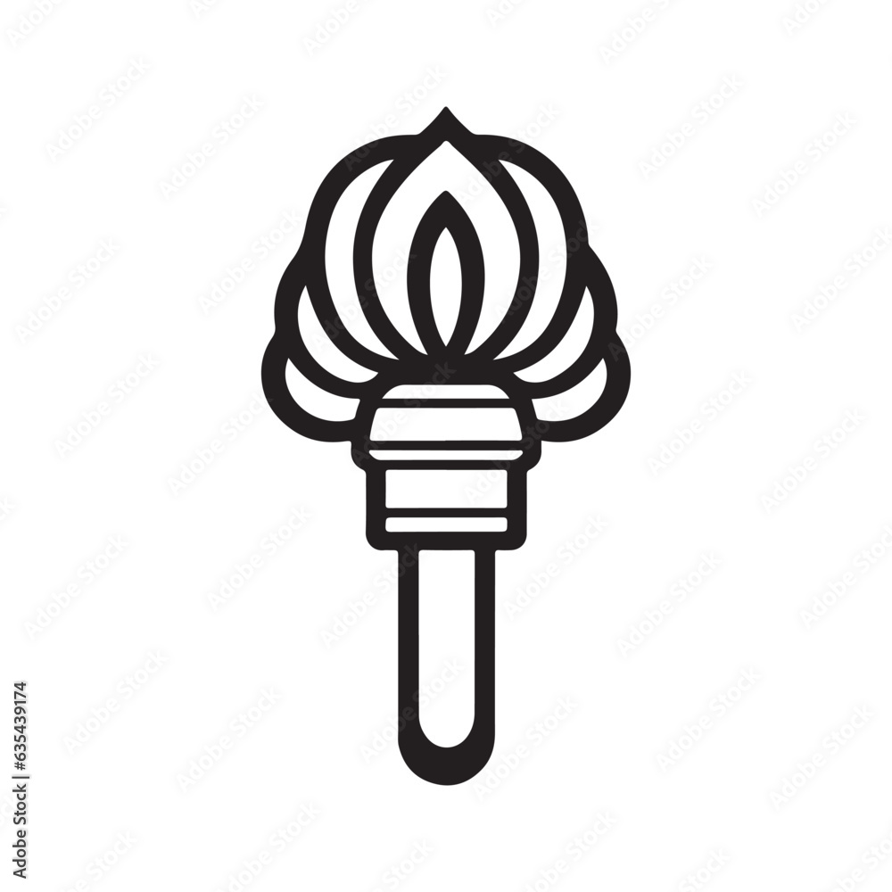 Medieval Torch Fire Icon, Ancient Symbol