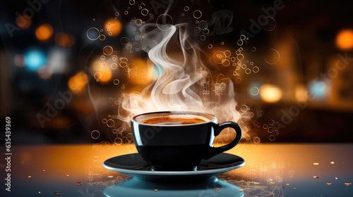 steaming hot cup of coffee 