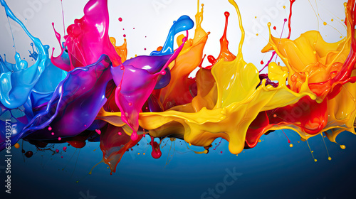 colorful paint splashes background © RDO