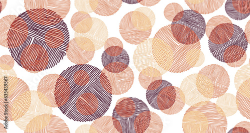 Scribble circle shapes of lines seamless pattern graphic design