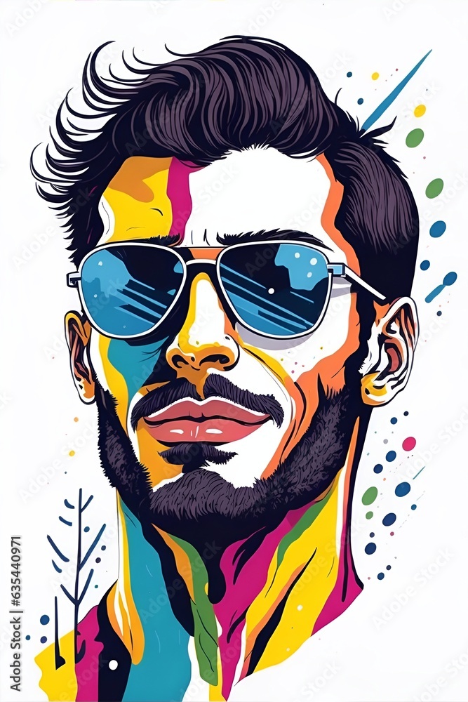 Man with sunglasses. AI generated illustration Man with sunglasses. AI generated illustration