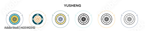Yusheng icon in filled, thin line, outline and stroke style. Vector illustration of two colored and black yusheng vector icons designs can be used for mobile, ui, web