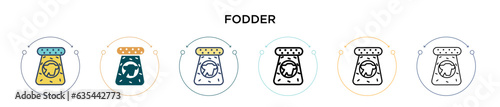 Fodder icon in filled, thin line, outline and stroke style. Vector illustration of two colored and black fodder vector icons designs can be used for mobile, ui, web